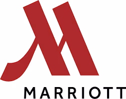 Marriott logo featuring a stylized red "M" above the black text "Marriott" on a white background.