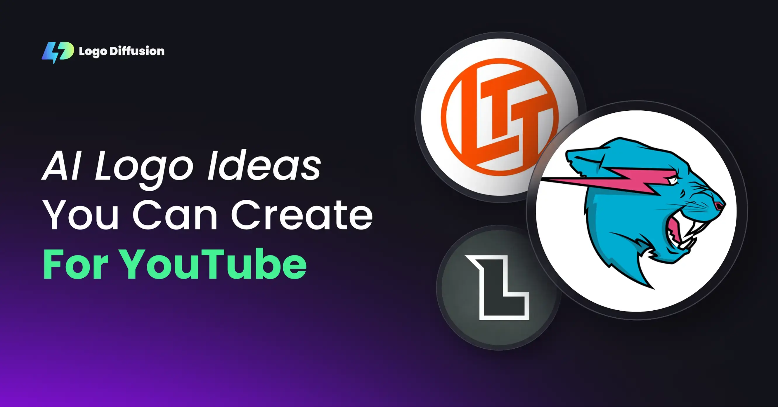 AI-generated YouTube logo style examples