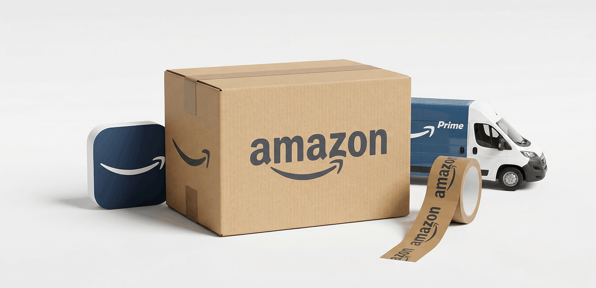 Various Amazon branding items