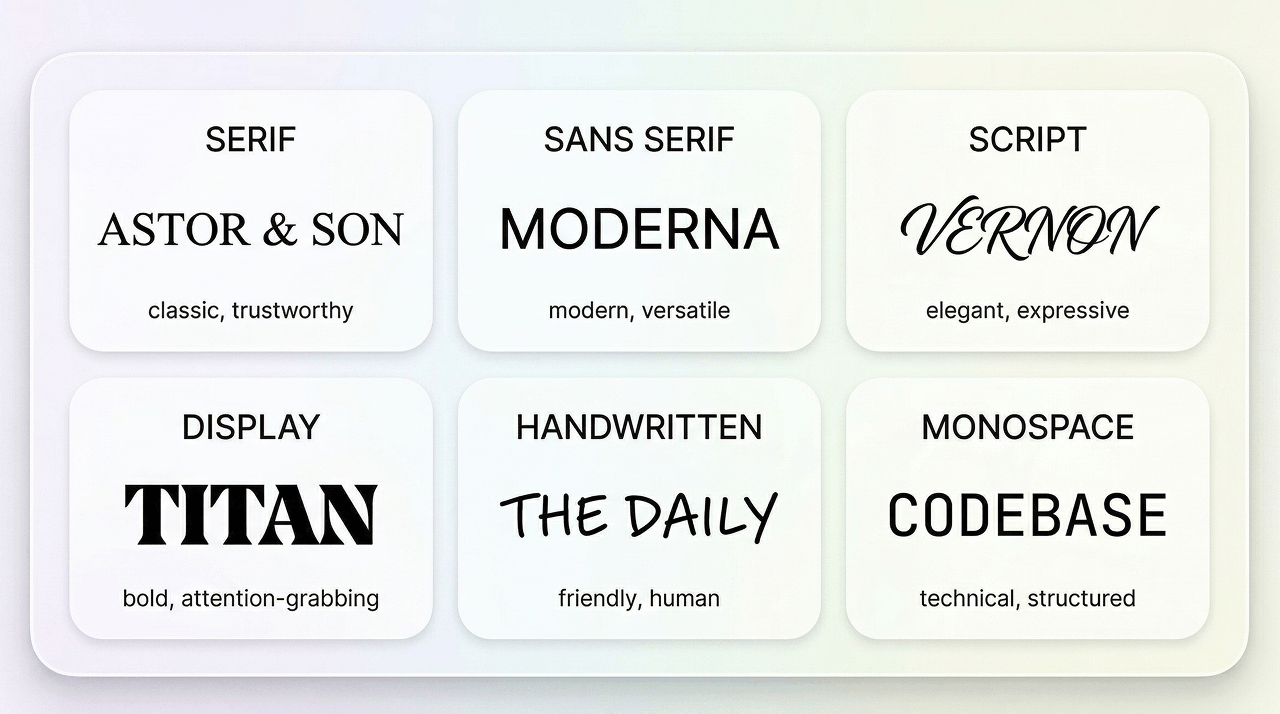 The 6 Main Types of Fonts