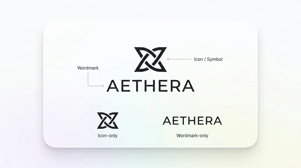 Combination logo layout showing icon and wordmark structure