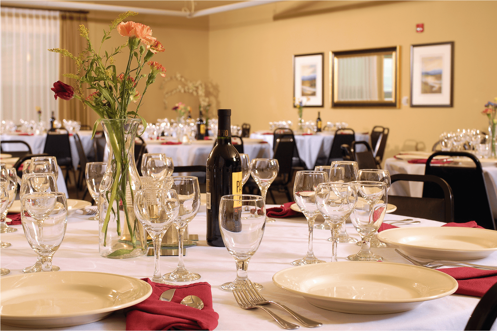 One of our venue tables set with finery fit for any occasion.