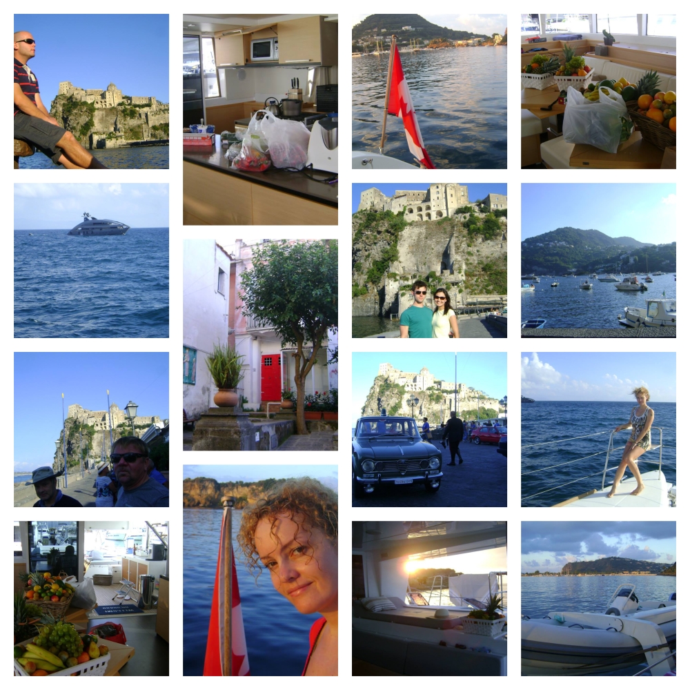 A stewardess on a Russian yacht on the Amalfi coast collage