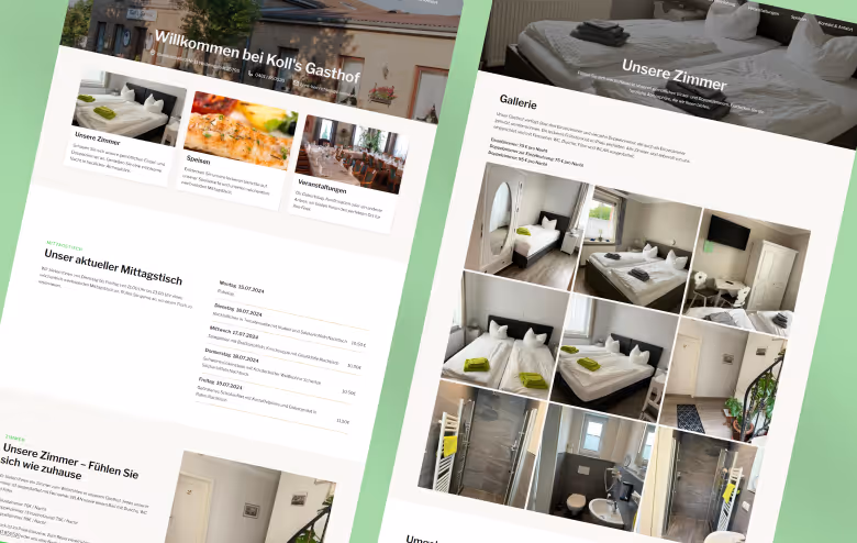 Bilder von der Website Koll's Gasthof in Heide