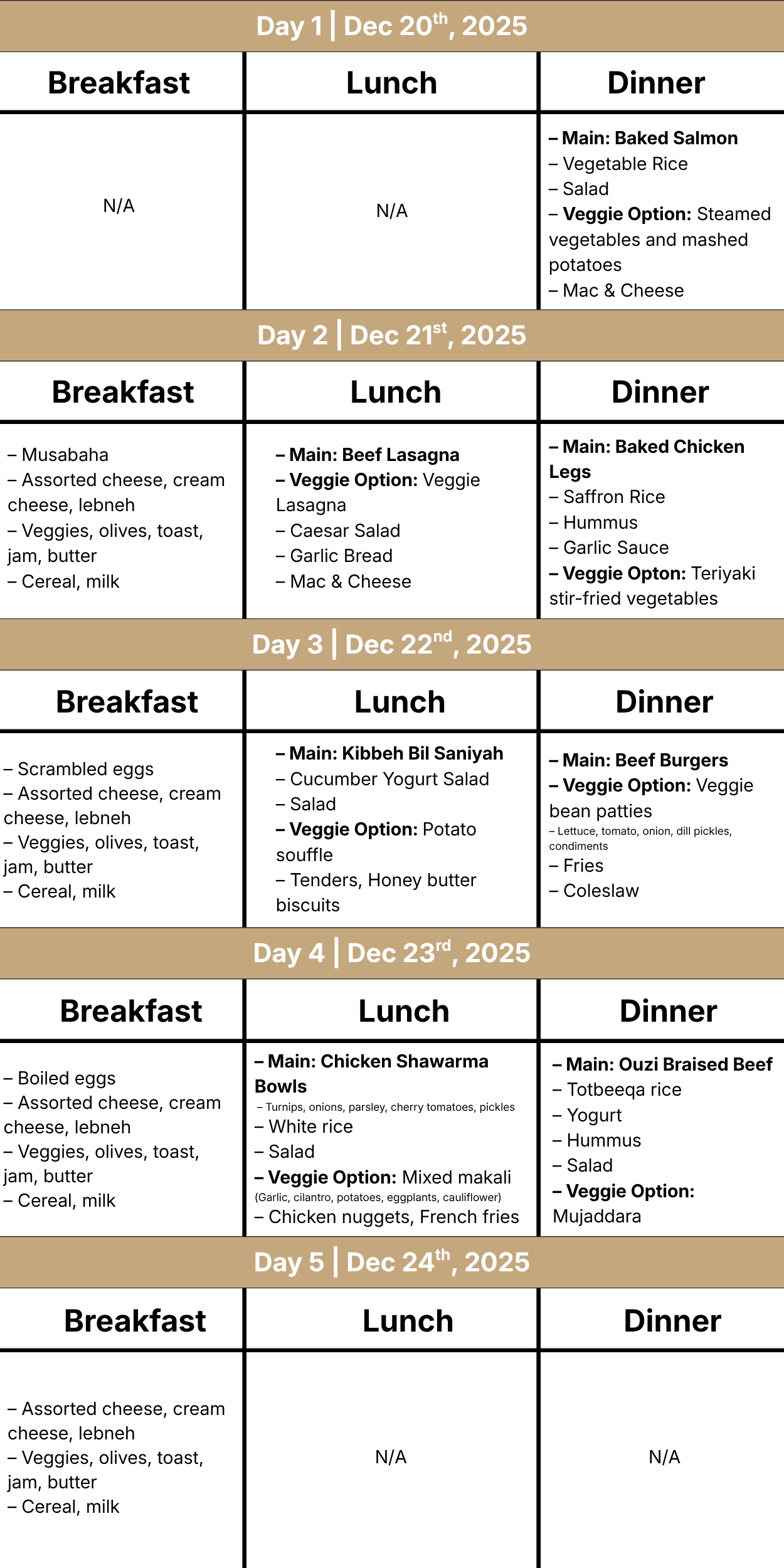 2024 Food Menu 