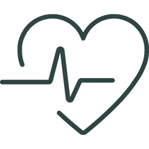 Heart with a pulse signal icon