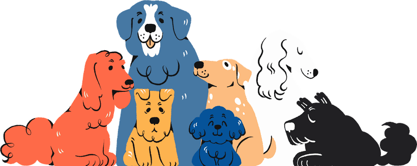 Hand drawn dogs from the Fur Loft site