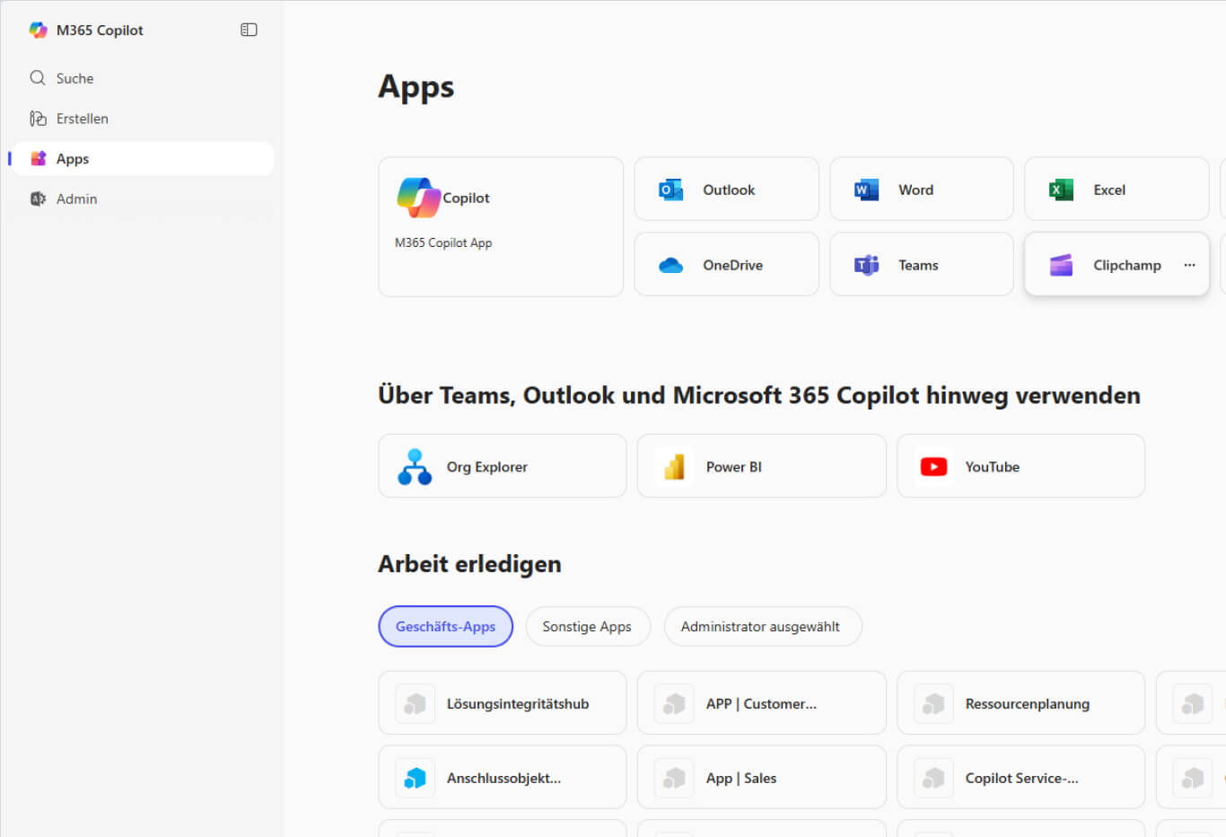 Ansicht von Microsoft Power Platform Dashboard
