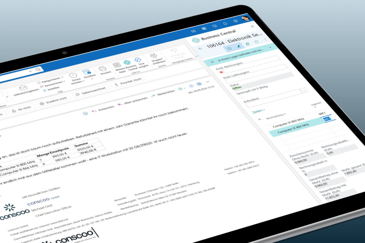 Tool Screenshot in einem Tablet Mockup