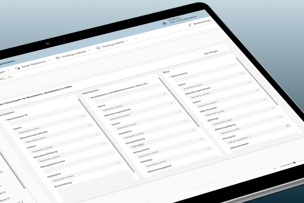 Tool Screenshot in einem Tablet Mockup
