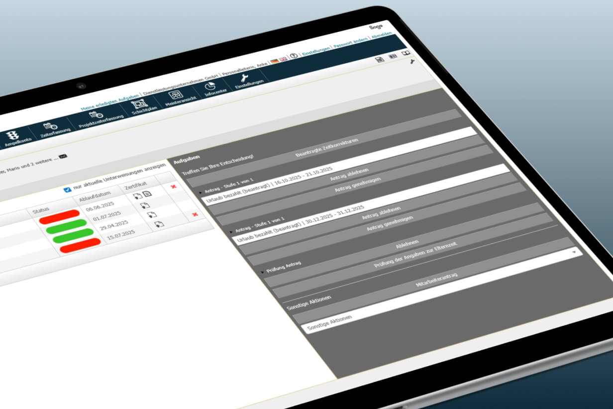 Sage HR Screenshot in Tablet Mockup
