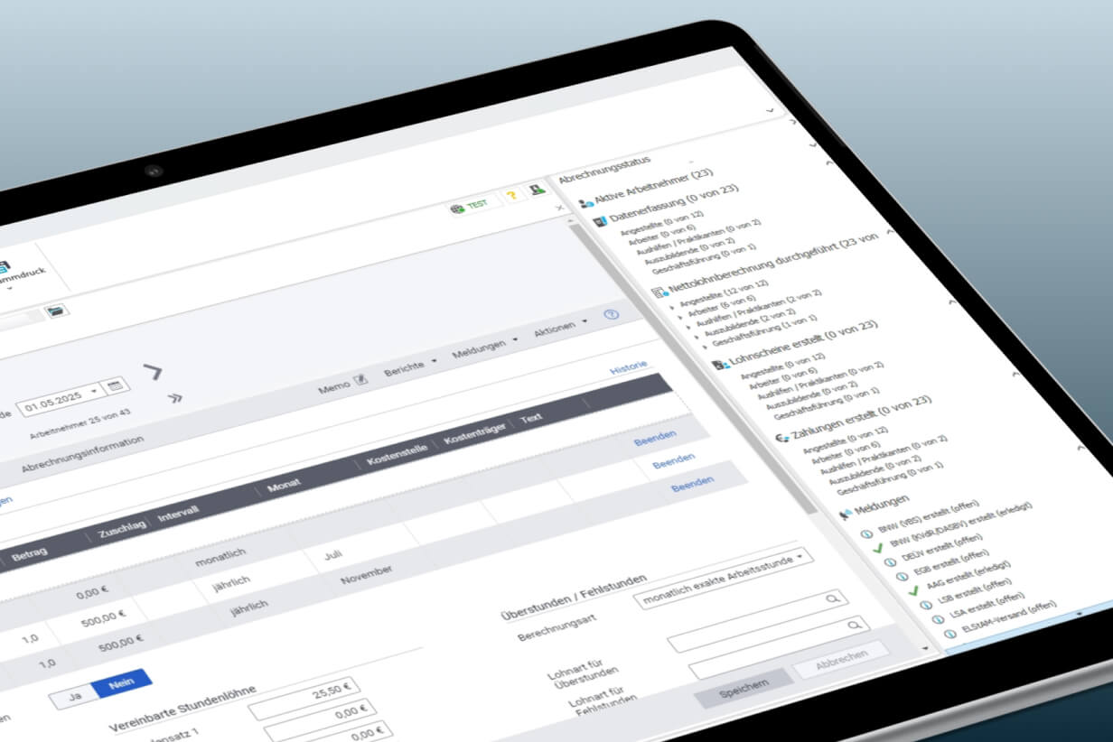 Sage HR Screenshot in Tablet Mockup