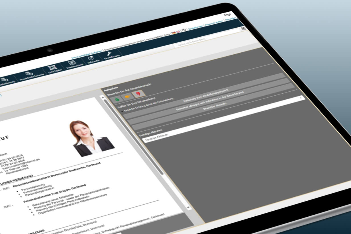 Sage HR Screenshot in Tablet Mockup