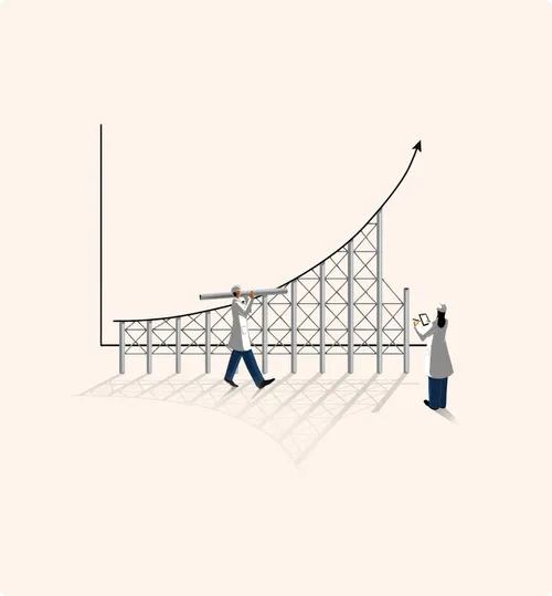 Graphique montrant une courbe ascendante.