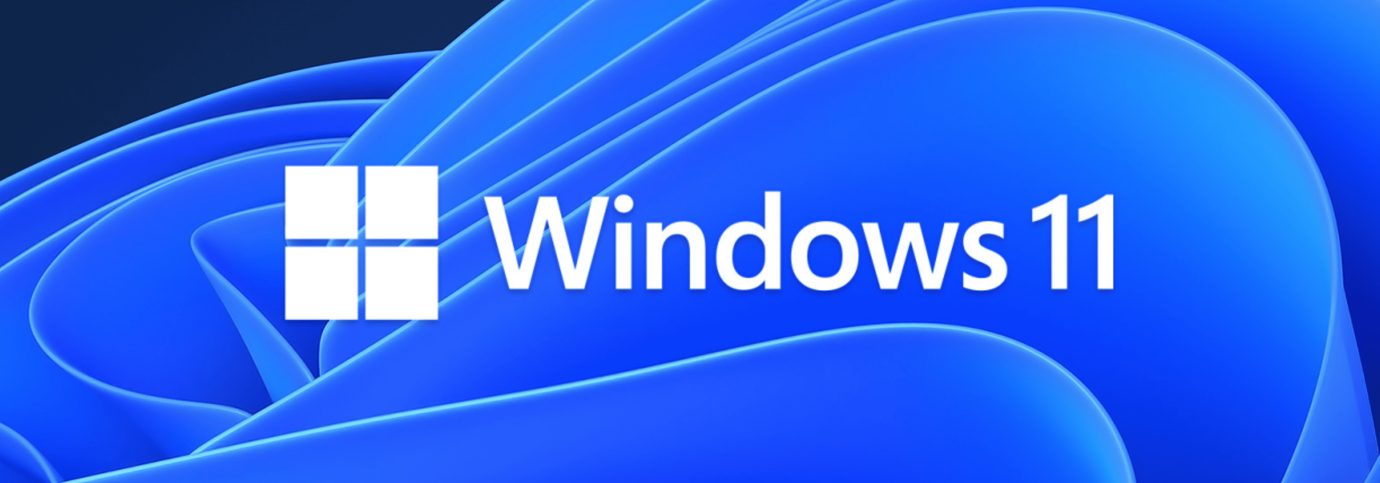 Logo Windows 11 sur fond bleu