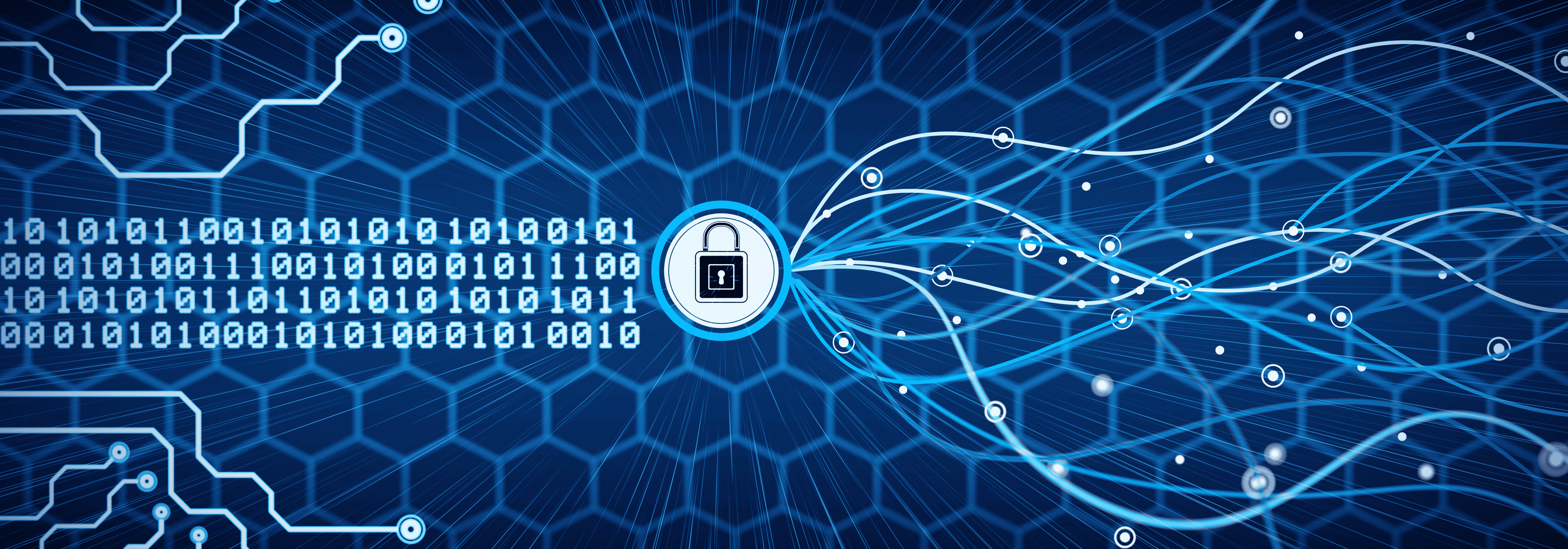 Cadenas entouré de données binaires et de connexions réseau