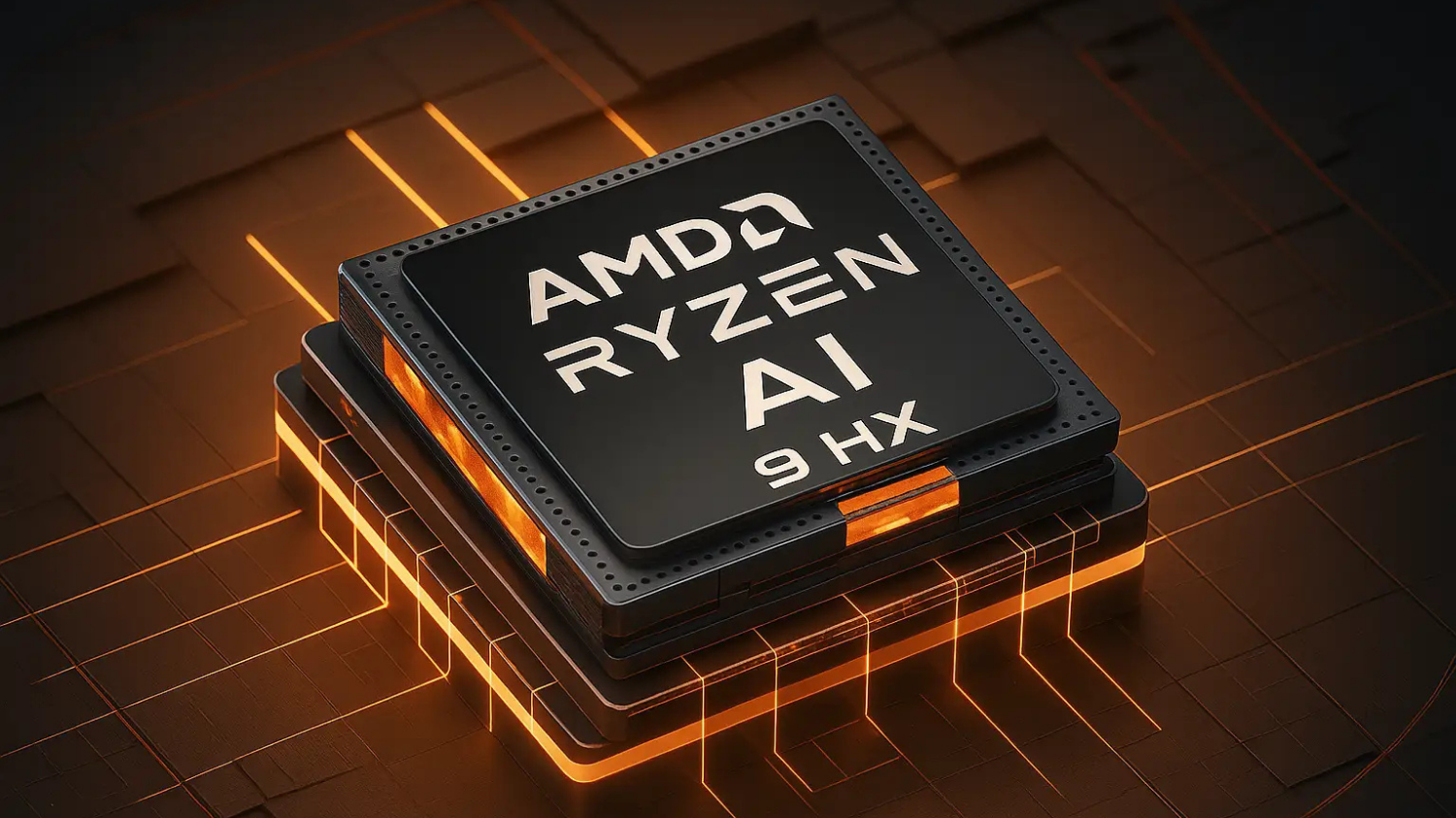 Processeur AMD Ryzen AI 9 HX conçu pour les PC Copilot+ avec accélération des traitements d'intelligence artificielle.