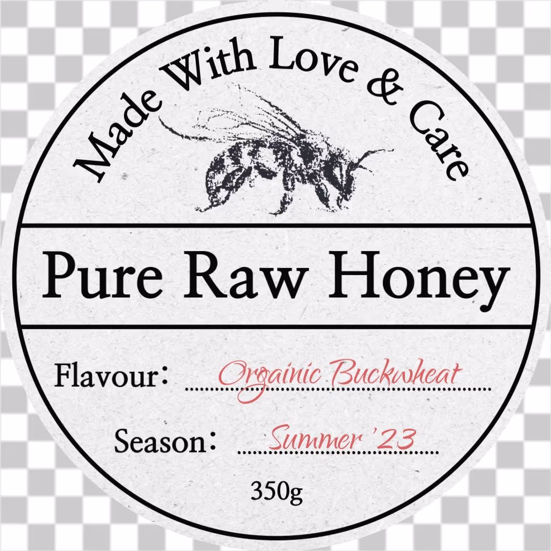 Rustic circle honey jar label