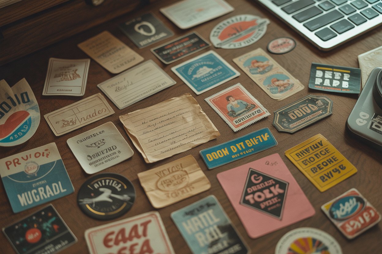 Stickers from different eras