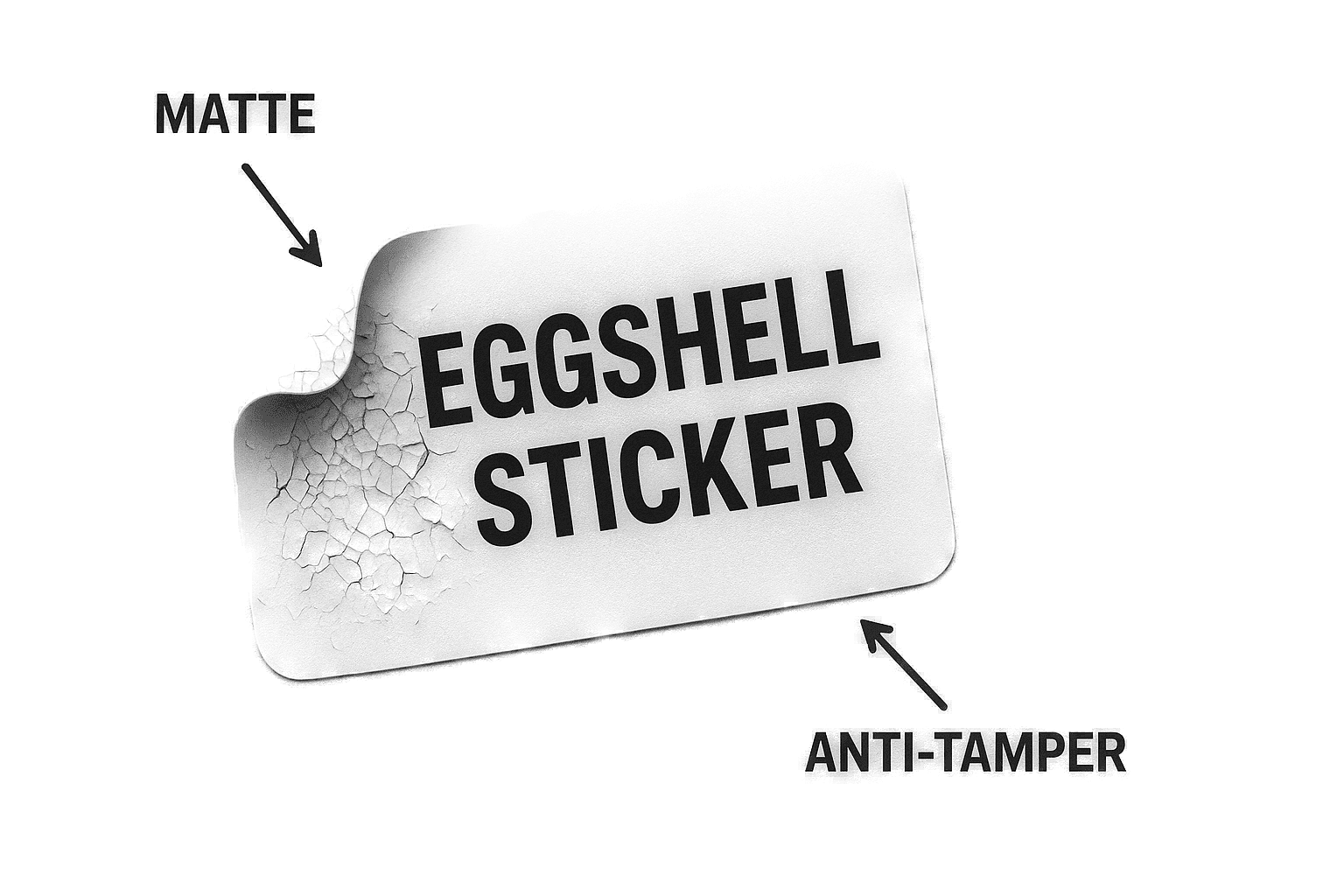 Eggshell sticker with highlights