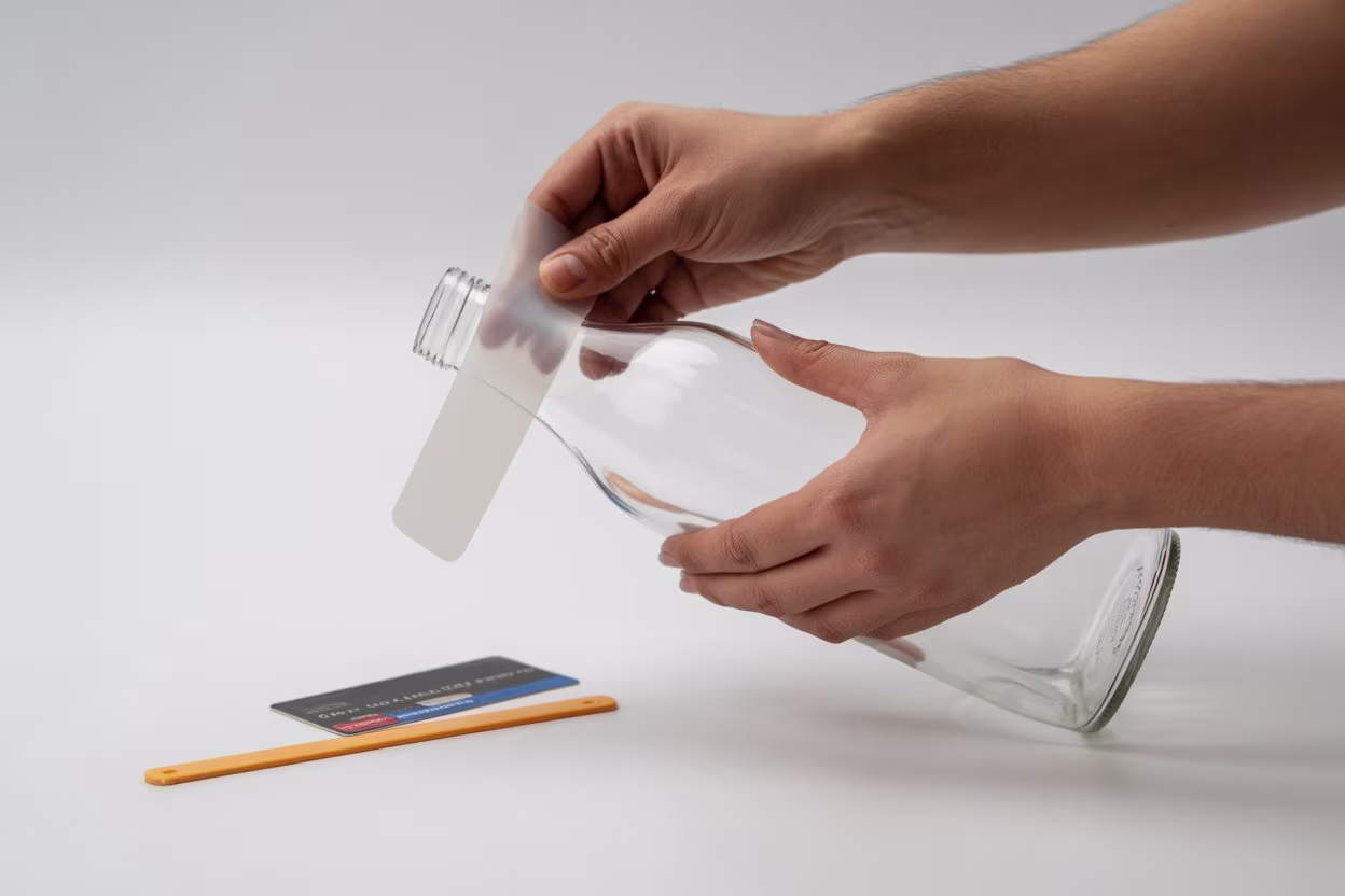 Applying a sticker on a curved surface