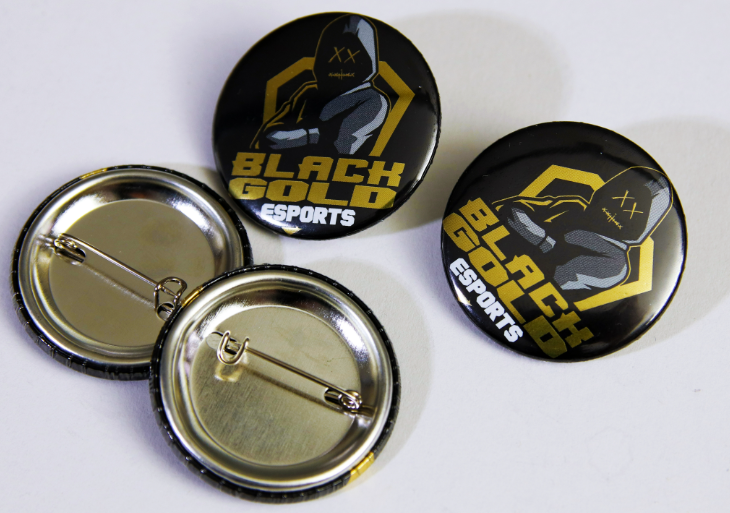 Badges showing backing