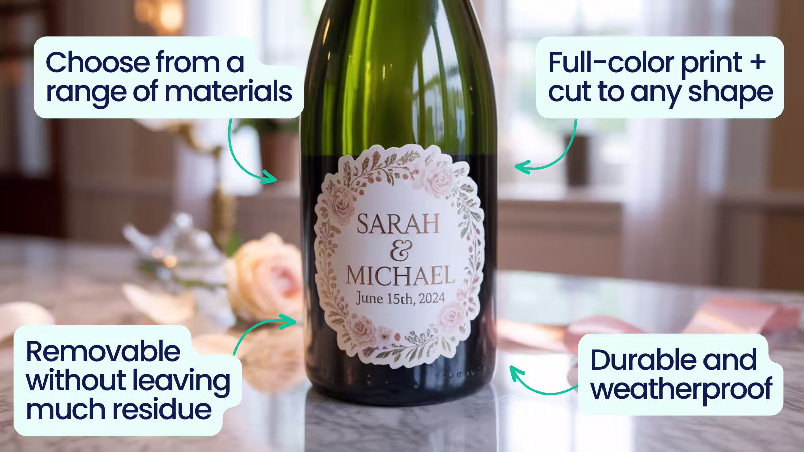 what are custom wedding stickers