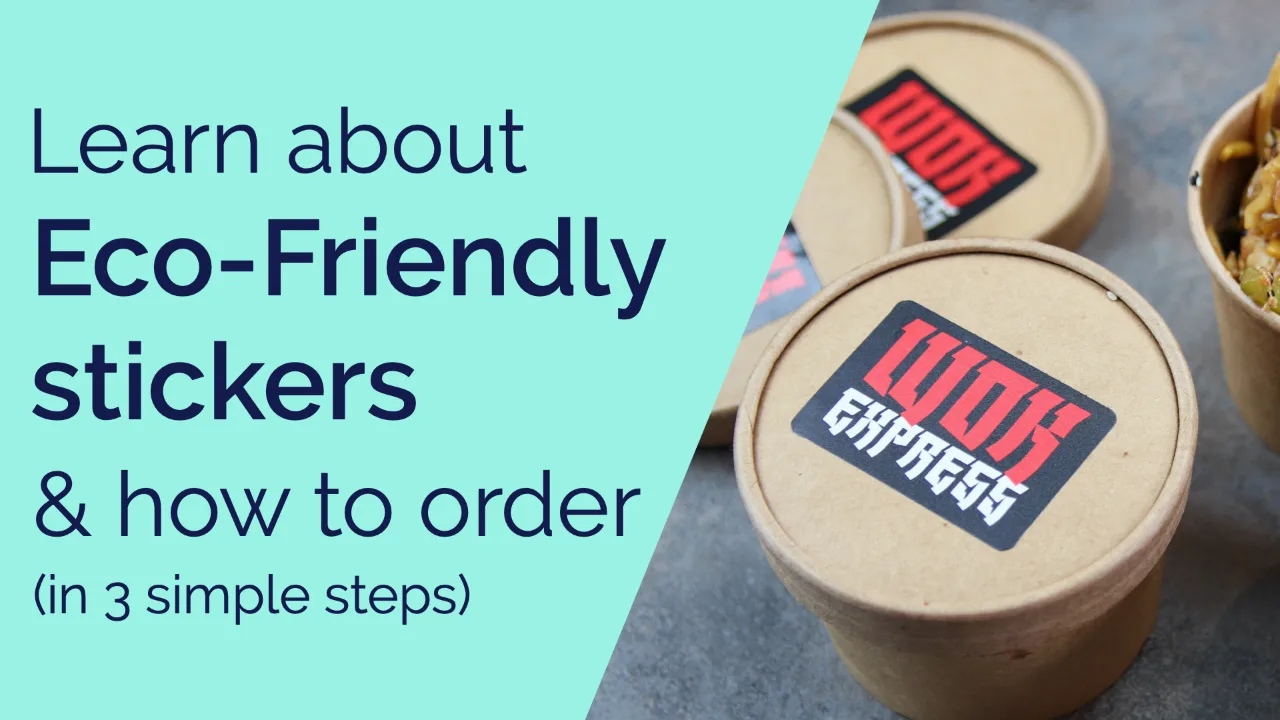 Eco-friendly stickers on recycled, responsibly sourced material