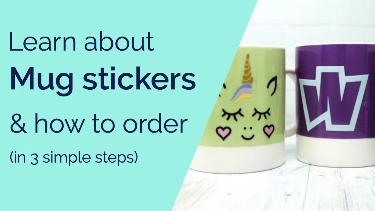 Custom mug stickers, durable and dishwasher friendly
