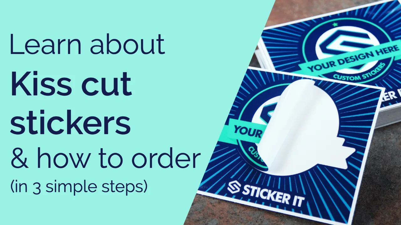 Kiss-cut sticker sample on an easy-peel backing