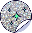 Glitzernder Sticker