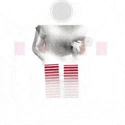 Animierte Grafik mit Halbtonpunktmuster, die einen Fakt zeigt: "16 Stunden verbringen Menschen pro Woche mit dem Schauen von Videos."