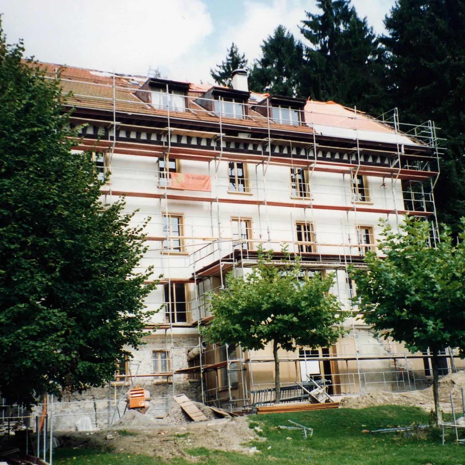 The YWAM Lausanne Switzerland campus building being renovated in 1994.