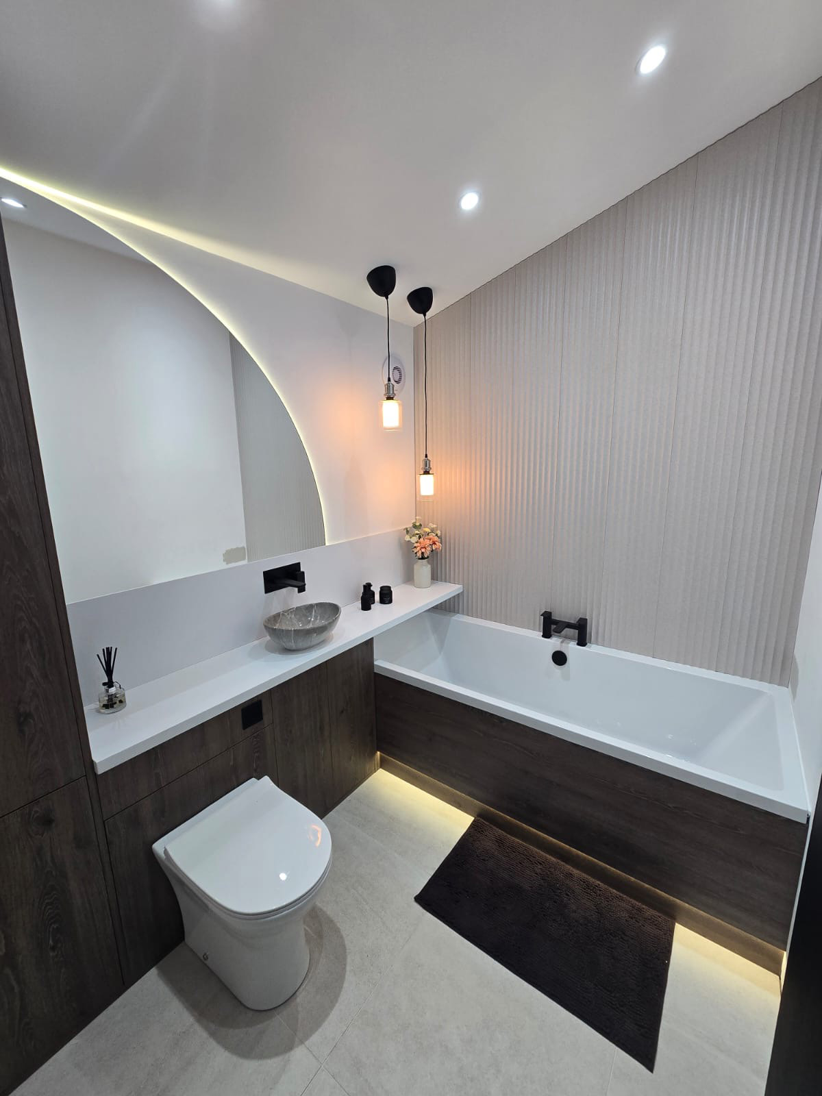 Luxury bathroom creating spa-like design