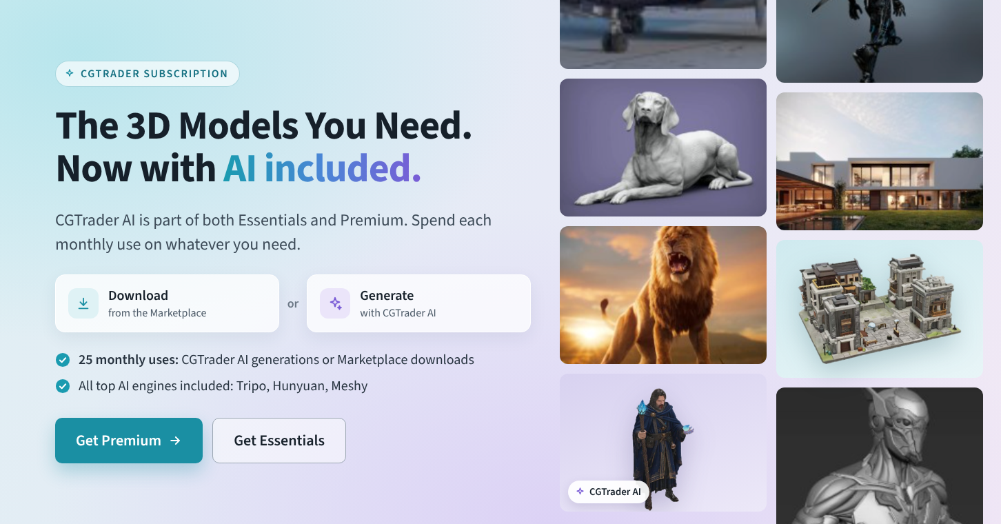 CGTrader AI: the AI 3D Model Generator Included in Your Subscription 2