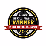 Global InfoSec Awards Winner 2023 badge with Cyber Defense Magazine banner.