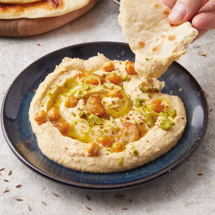 Hummus mit Zitrone und Knoblauch