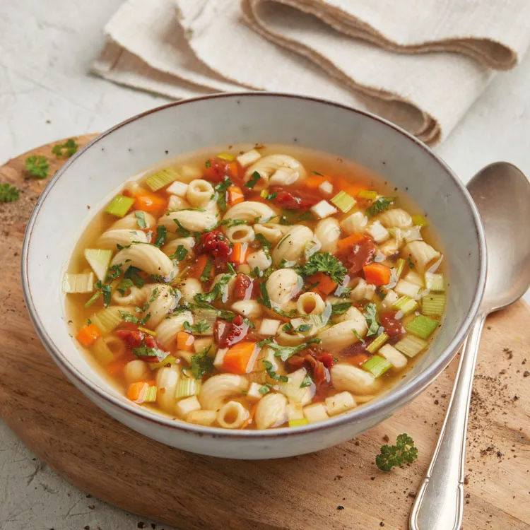 Einfache Nudelsuppe mit Gemüse