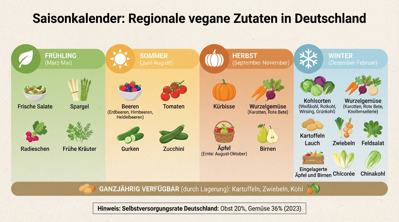 Saisonkalender regionale vegane Zutaten Deutschland