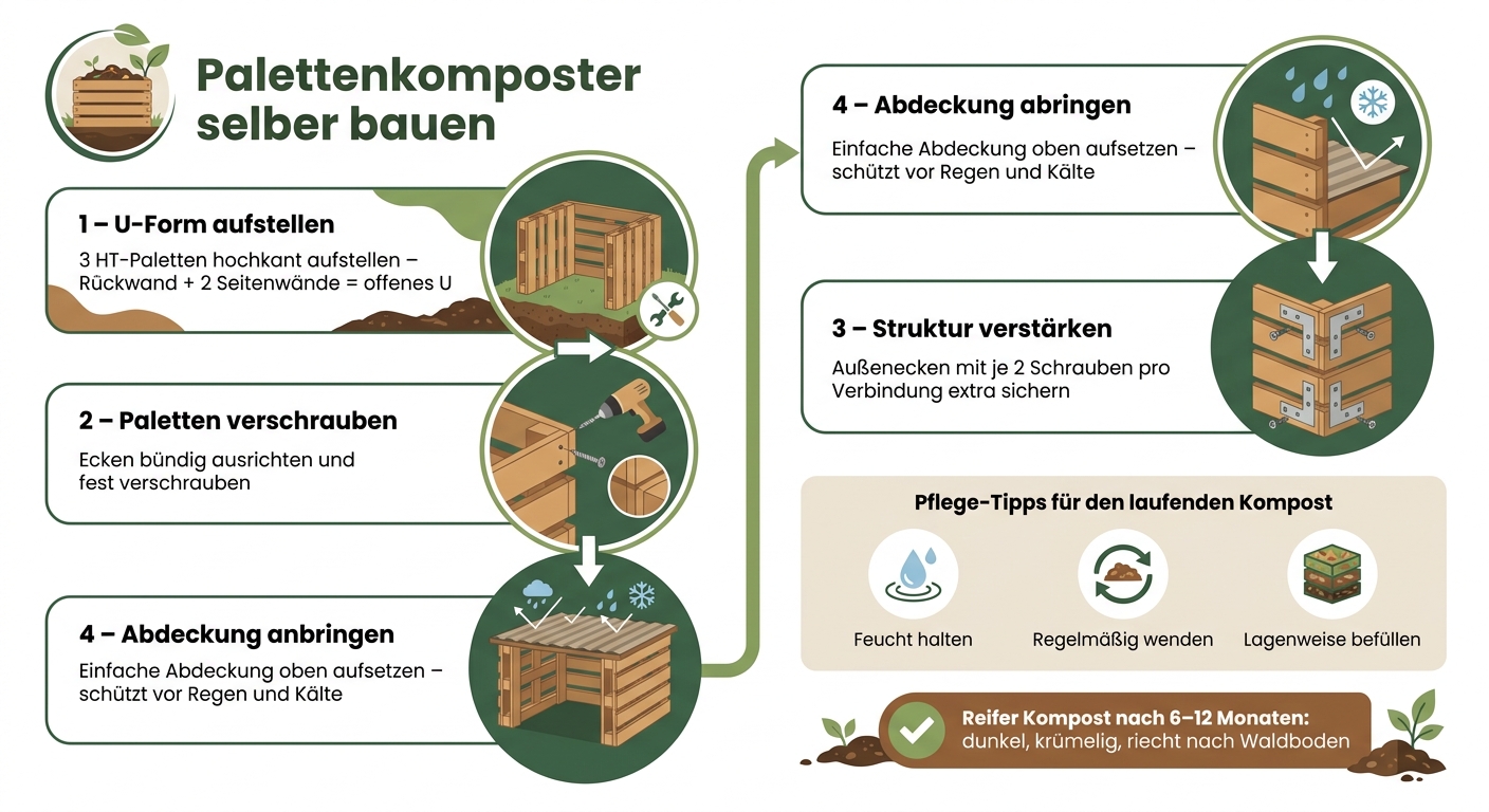 Palettenkomposter selber bauen – Schritt-für-Schritt