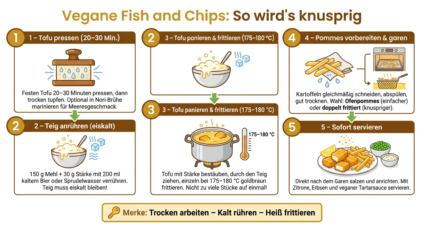 Vegane Fish and Chips: Schritt-für-Schritt zur perfekten Knusprigkeit