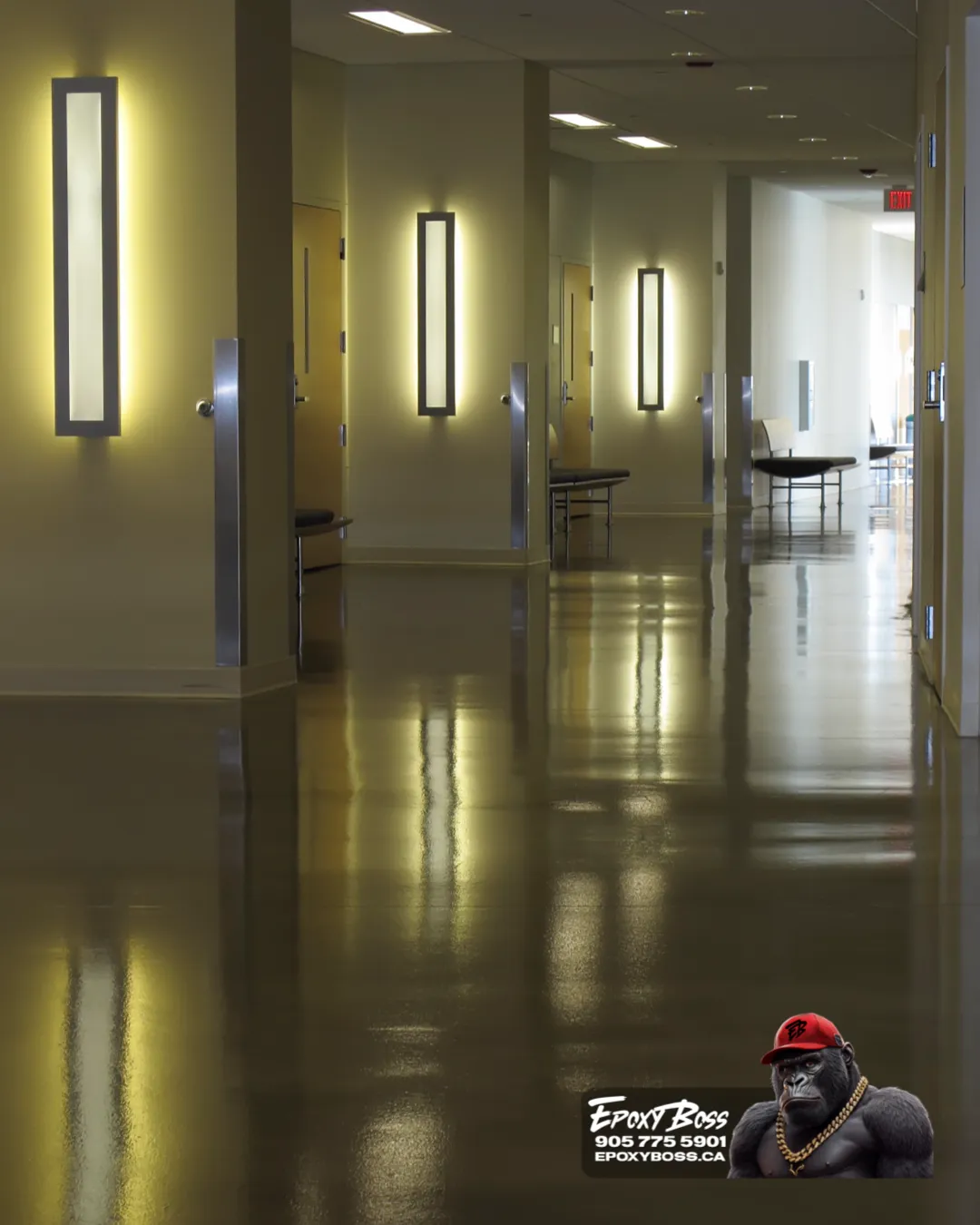 Slip-resistant epoxy floor in Muskoka agricultural facility