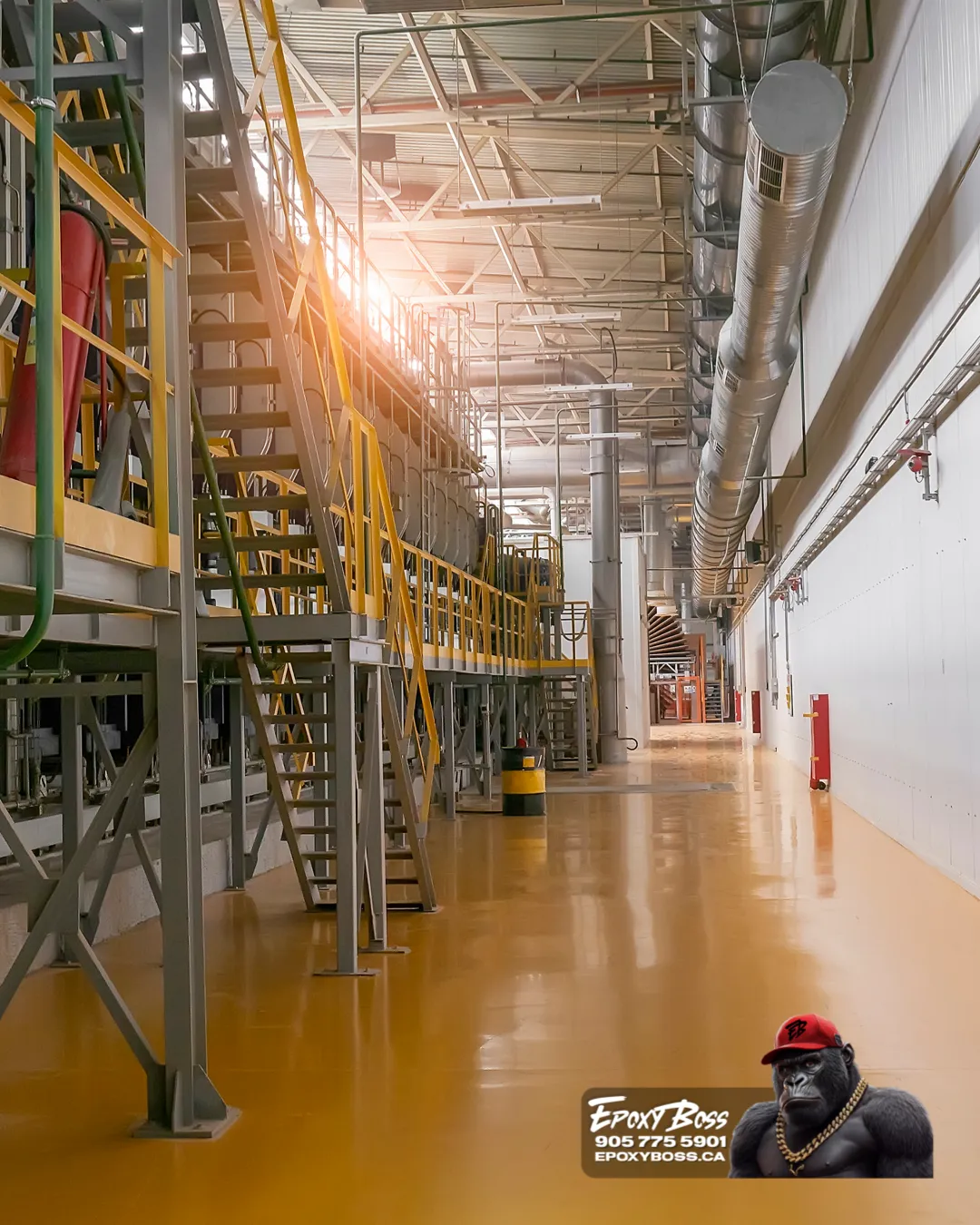Seamless food-grade epoxy floor in Toronto beverage plant