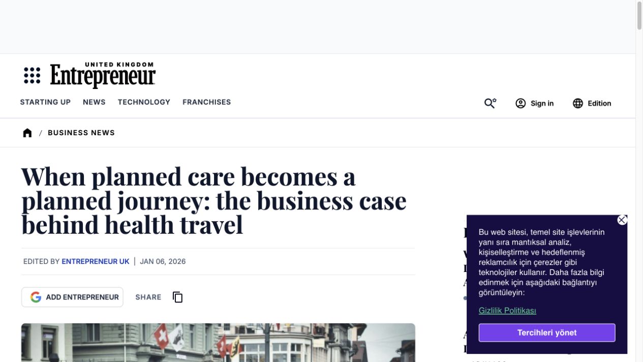 Entrepreneur UK · Clinichub — yayın önizlemesi