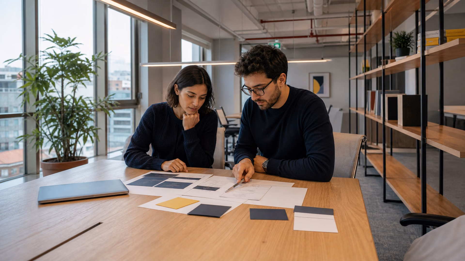 FL Communications ofisinde AI Mode query fan-out kaynak kümesini inceleyen iki stratejist