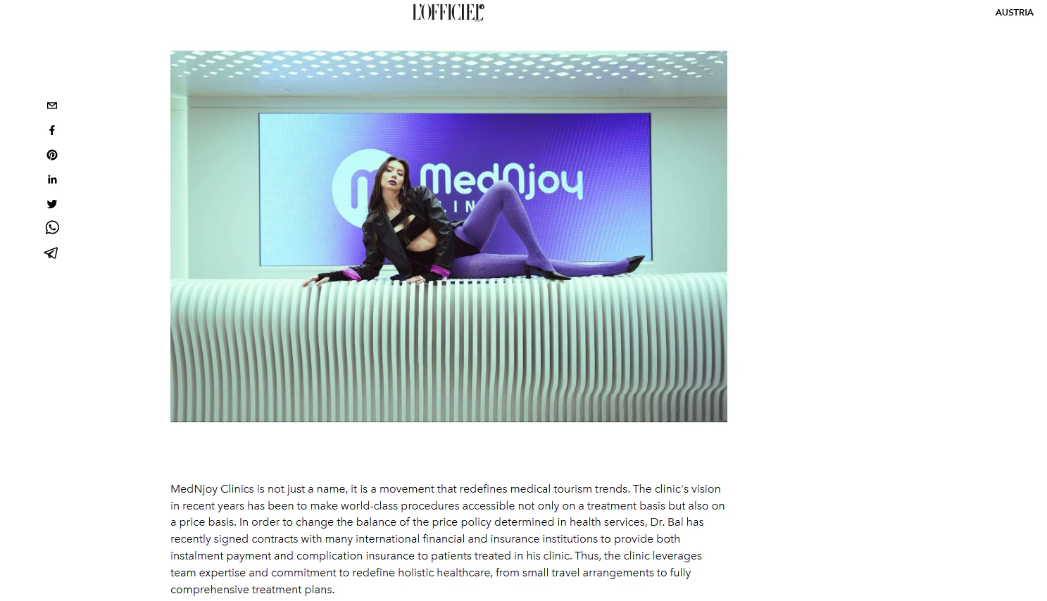 Visual: L'Officiel Austria coverage within the project led by FL PR and Communications