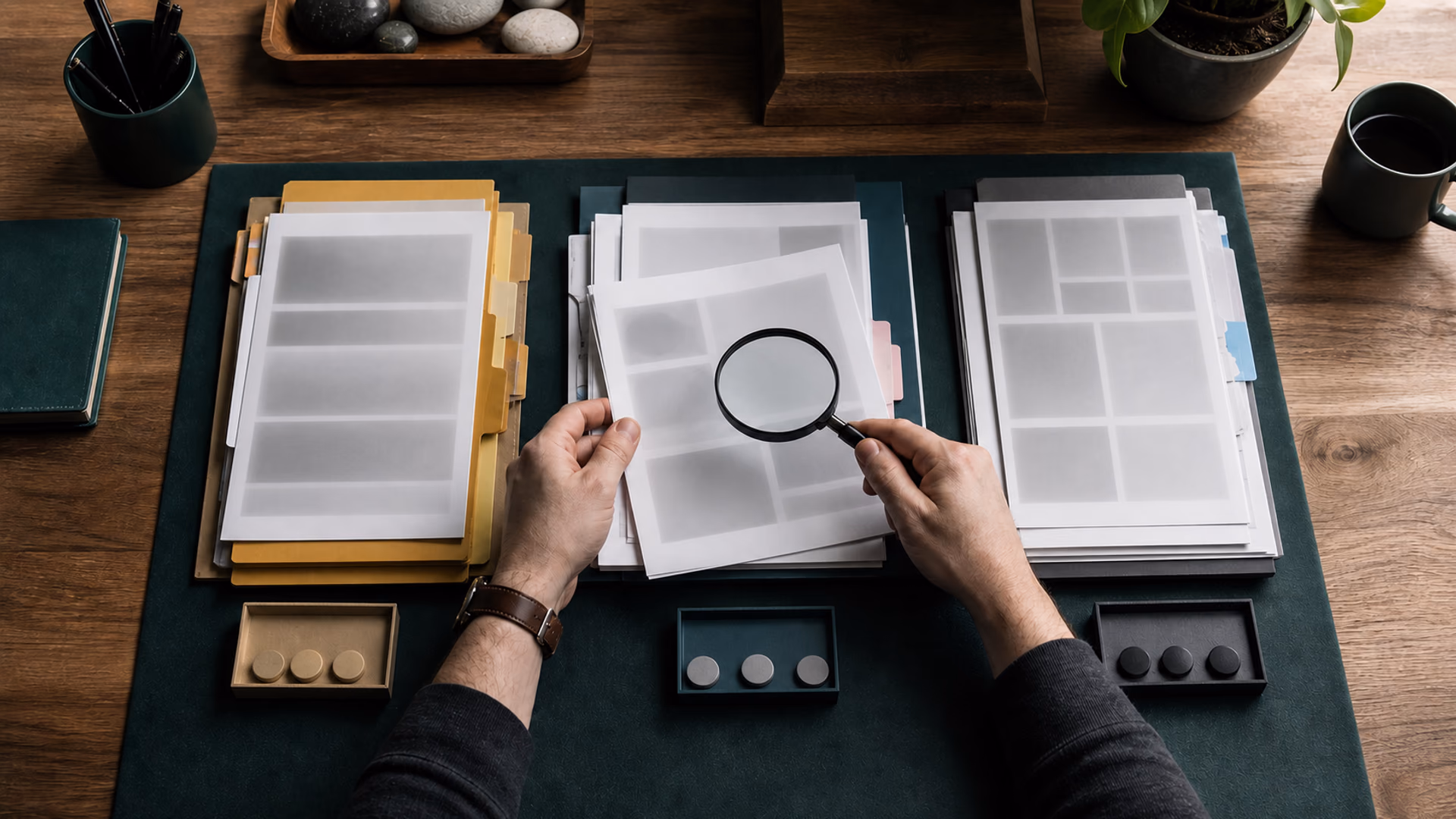 Evidence audit desk separating agency marketing claims from independent sources and measurement records