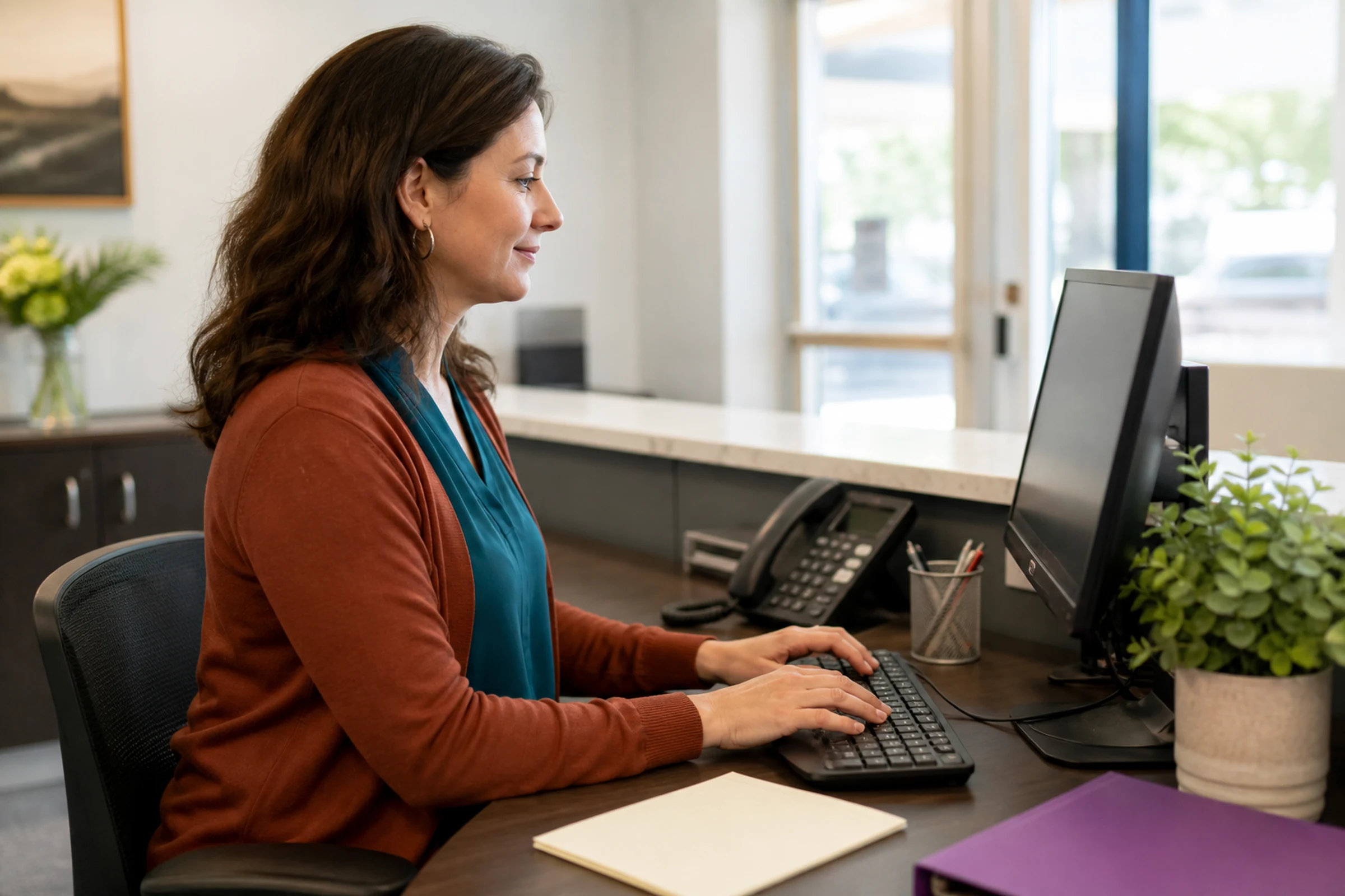 A professional updates a contact record after learning a person’s preferred title.