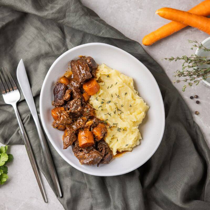 Beef Bourguignon with White Potato Mash