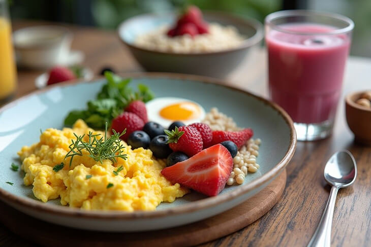 Nutritious soft breakfast options for elderly with swallowing difficulties.